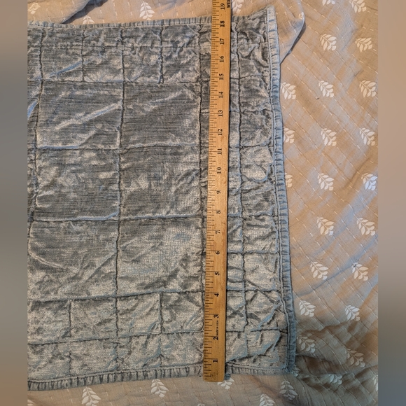 West Elm Velvet Box Stitched Pillow Sham Platinum Standard pair - Picture 3 of 8